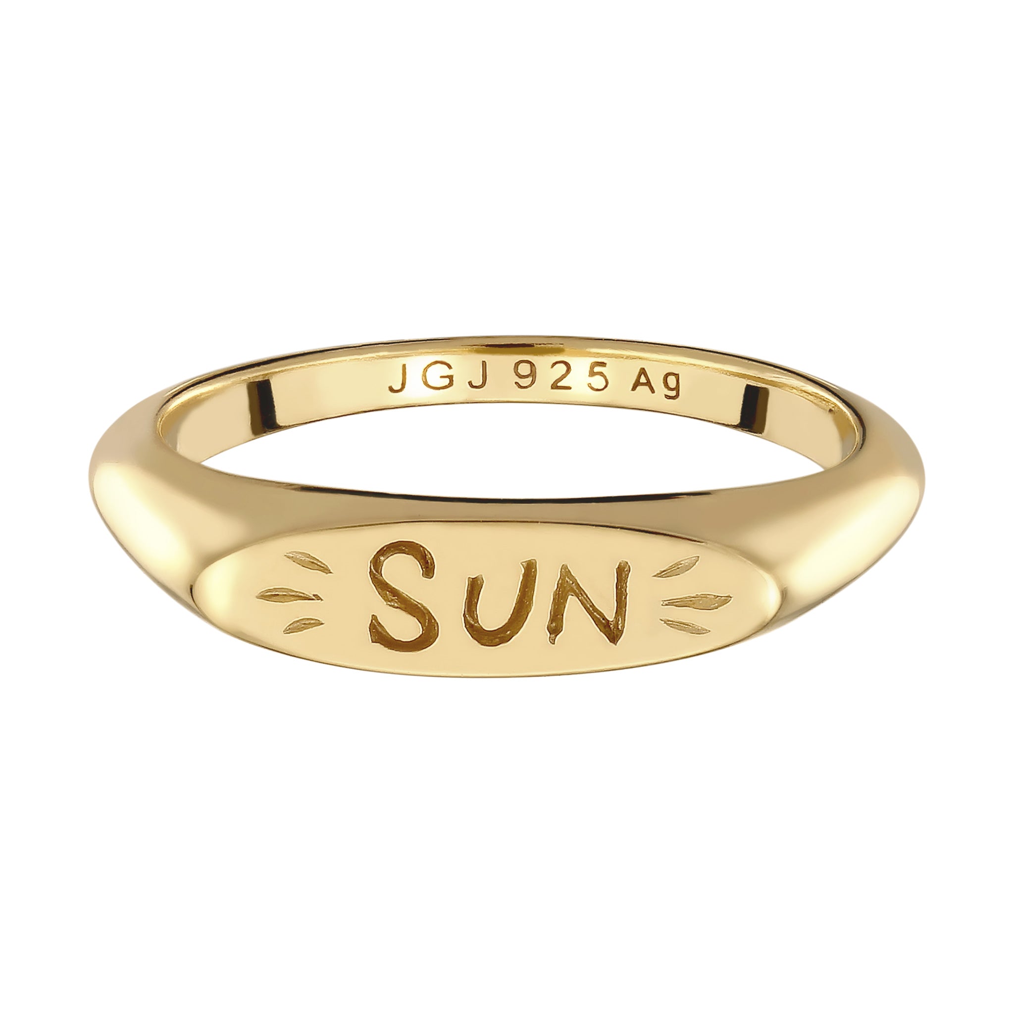 Gold Cincin Perhiasan Perak 925 Wanita Sun Gold-plated