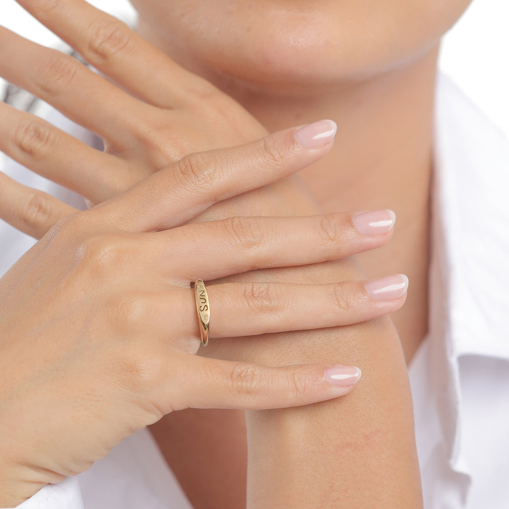 Gold Cincin Perhiasan Perak 925 Wanita Sun Gold-plated