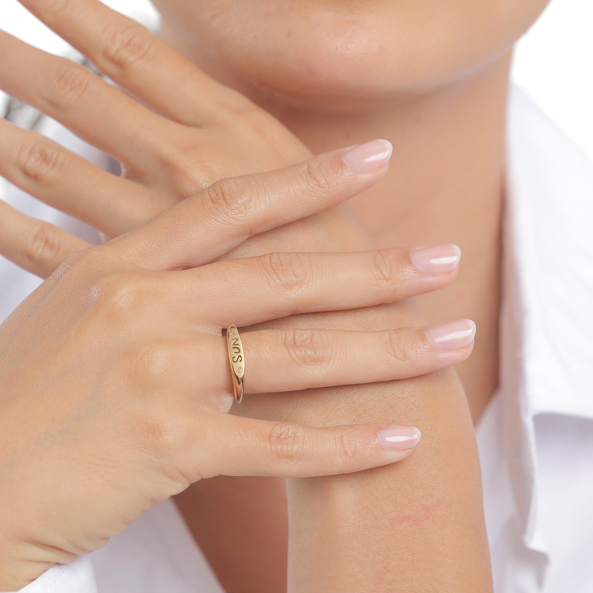 Gold Cincin Perhiasan Perak 925 Wanita Sun Gold-plated