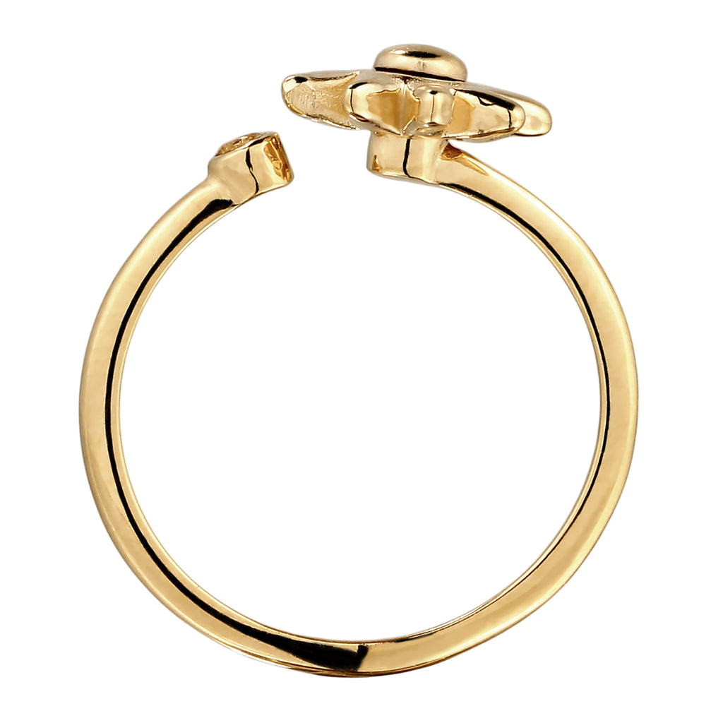 Gold Cincin Perhiasan Perak 925 Wanita Sun Citrine Gold-plated