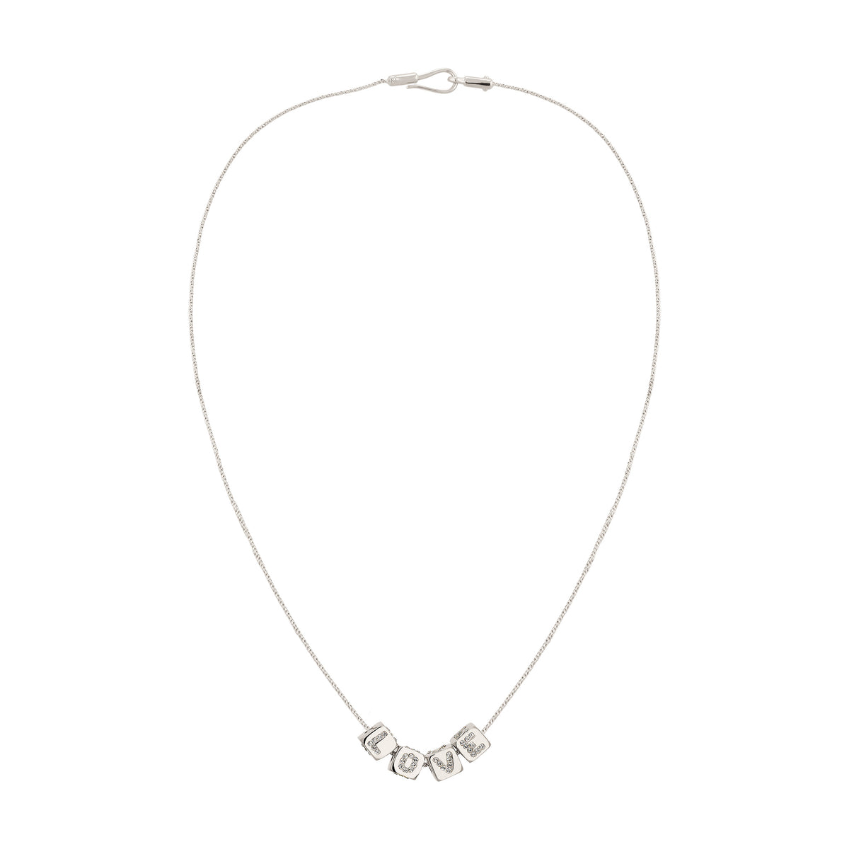 Pavé LOVE Cube Necklace 925 Silver – Embellished with Crystals by Swarovski®