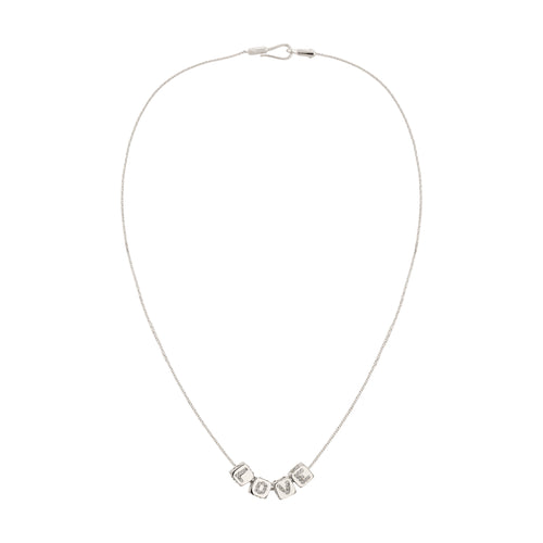 Pavé LOVE Cube Necklace 925 Silver – Embellished with Crystals by Swarovski®