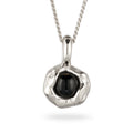 Molten Pendant Necklace 925 Silver Black Onyx
