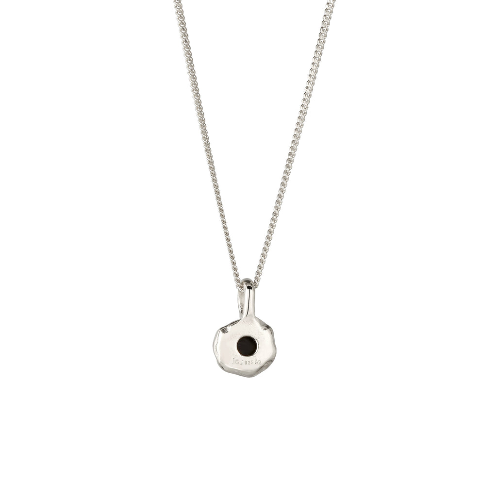 Molten Pendant Necklace 925 Silver Black Onyx