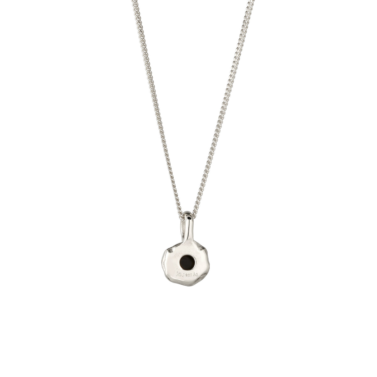 Molten Pendant Necklace 925 Silver Black Onyx