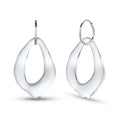 Organic Drop Hoop Earrings 925 Silver Clear Resin