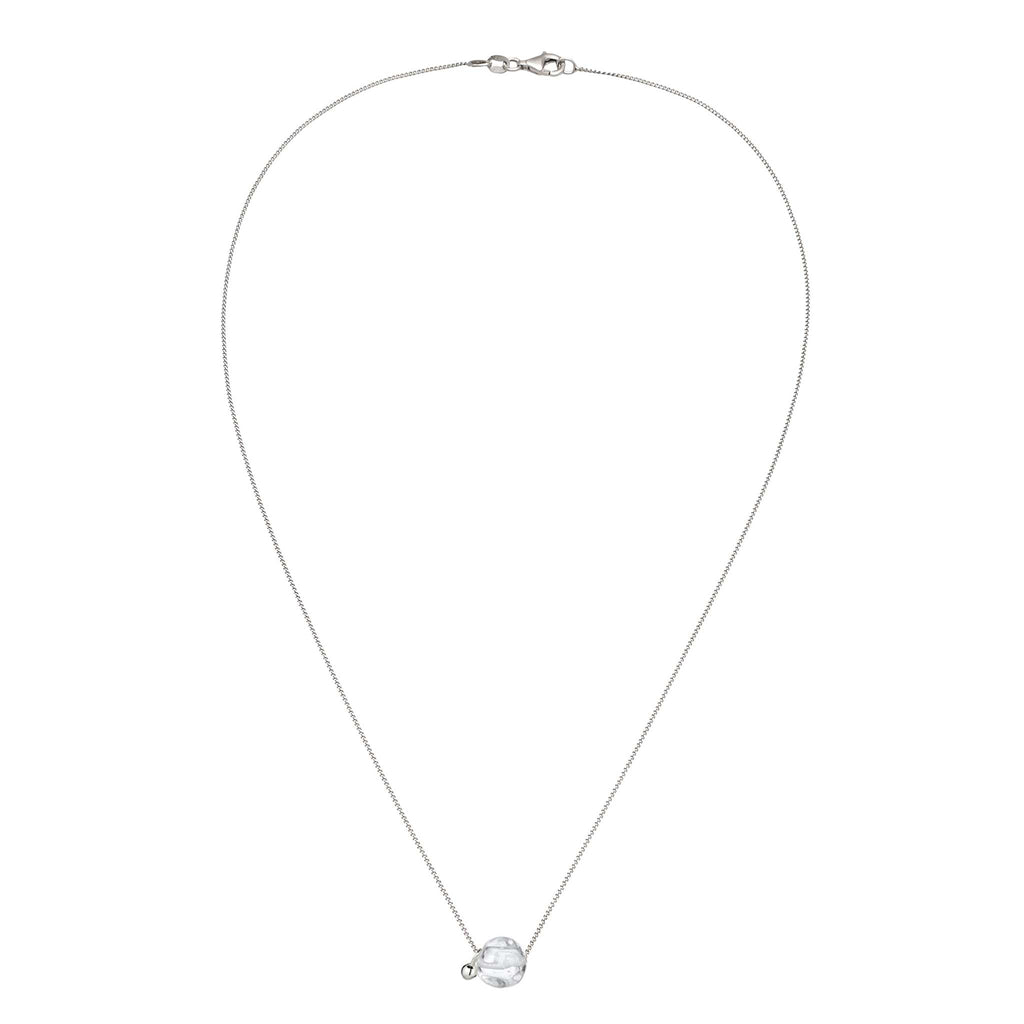 Sphere Pendant Necklace 925 Silver Rock Crystal