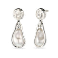 Hammered Baroque Pearl Drop Earrings 925 Silver – Embellished with Pearls by Swarovski®