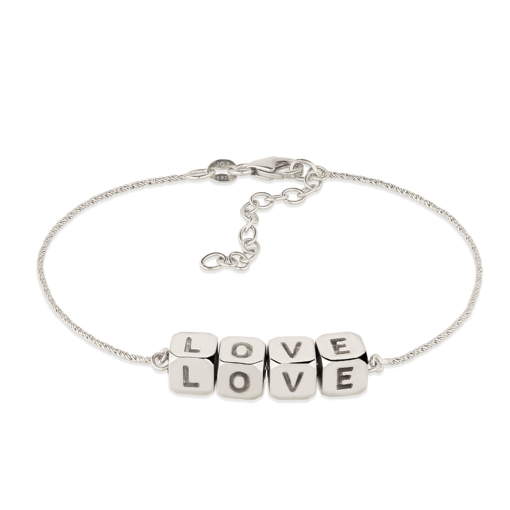 LOVE Letter Cube Bracelet 925 Silver