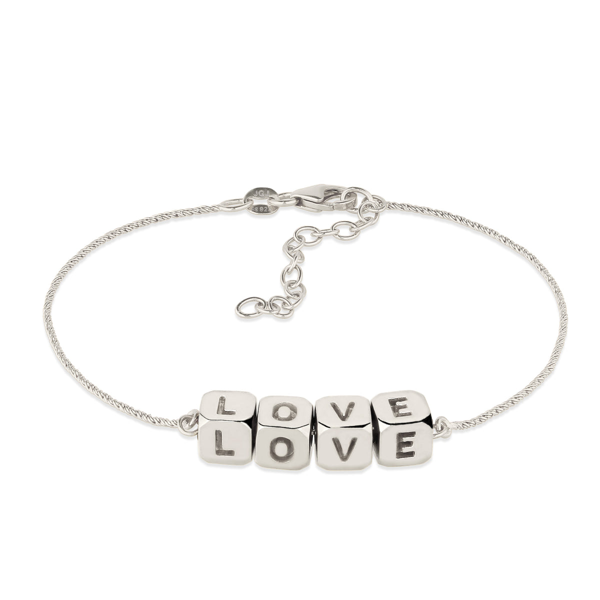 LOVE Letter Cube Bracelet 925 Silver