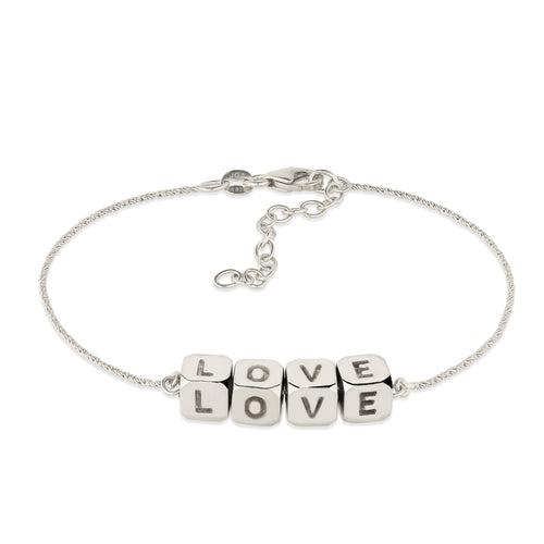 LOVE Letter Cube Bracelet 925 Silver
