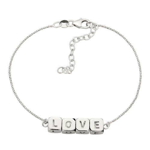 LOVE Letter Cube Bracelet 925 Silver