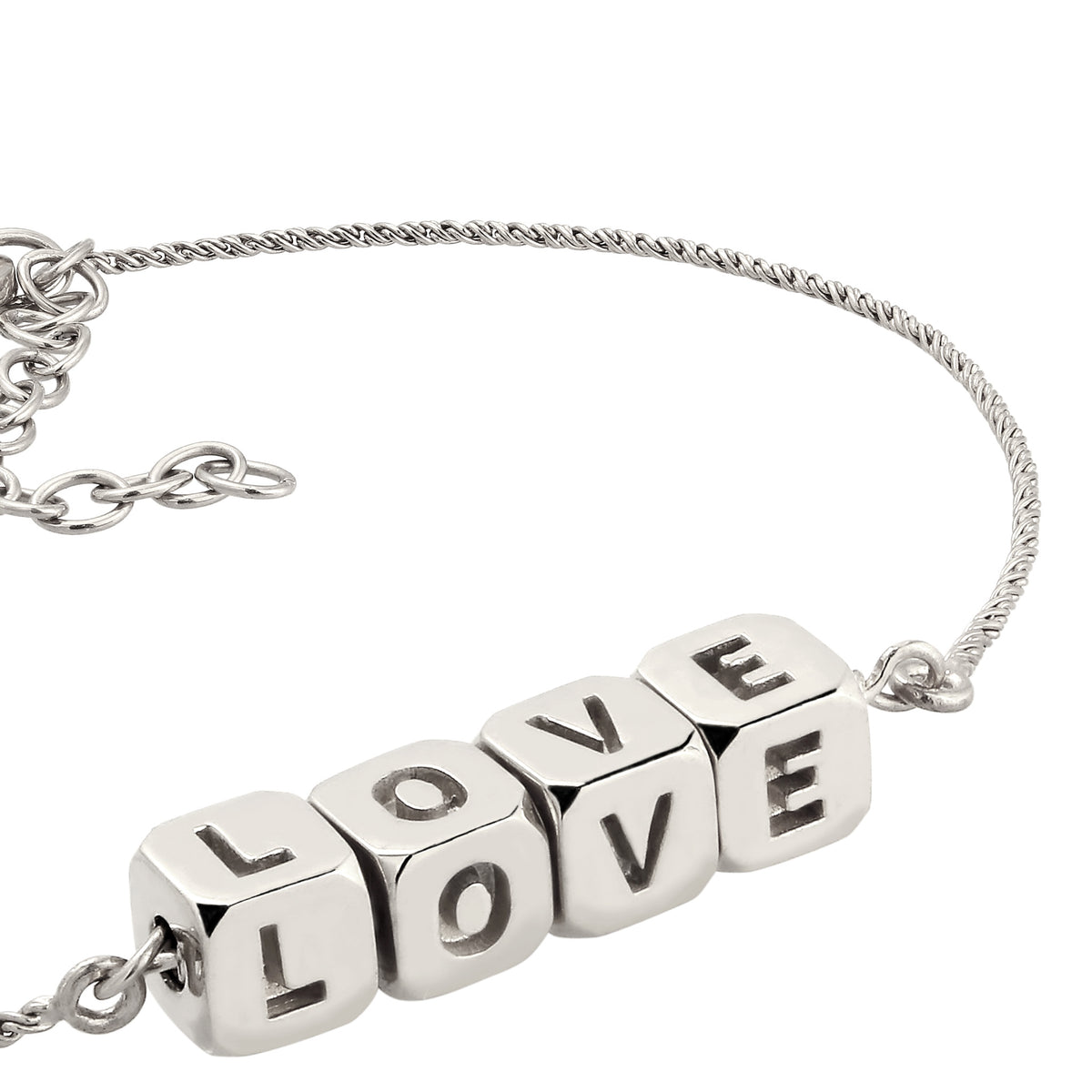 LOVE Letter Cube Bracelet 925 Silver