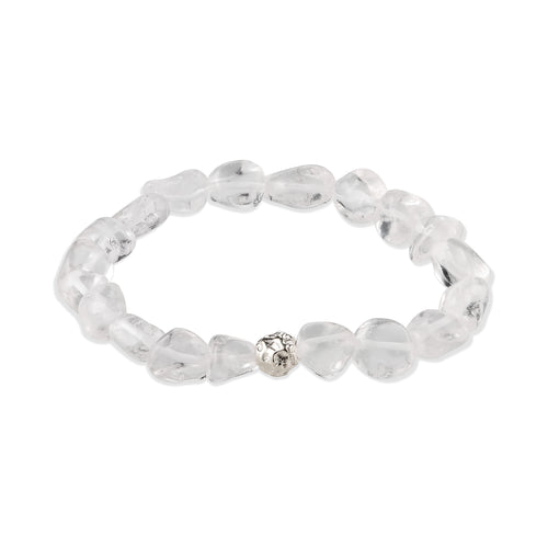 Nugget Stretch Bracelet 925 Silver Rock Crystal