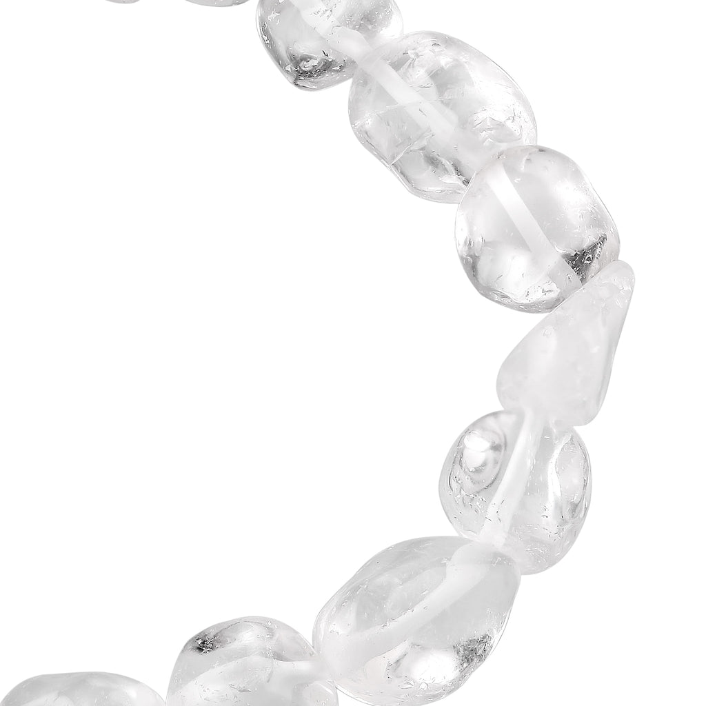 Nugget Stretch Bracelet 925 Silver Rock Crystal