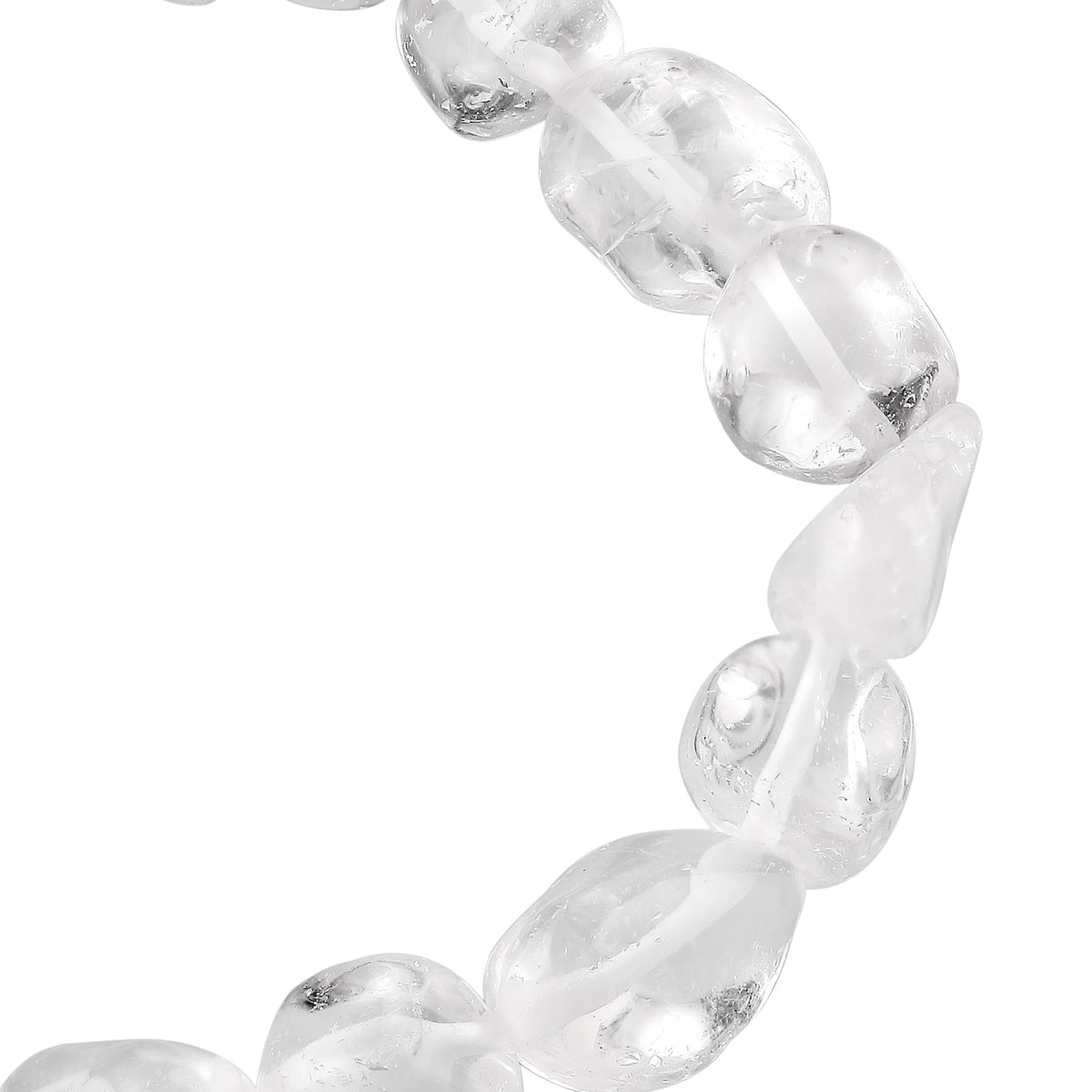 Nugget Stretch Bracelet 925 Silver Rock Crystal