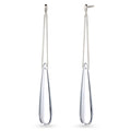Teardrop Curb Chain Earrings 925 Silver Clear Resin