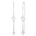 Nugget Threader Earrings 925 Silver Rock Crystal