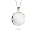 Disc Pendant Necklace 925 Silver Rock Crystal