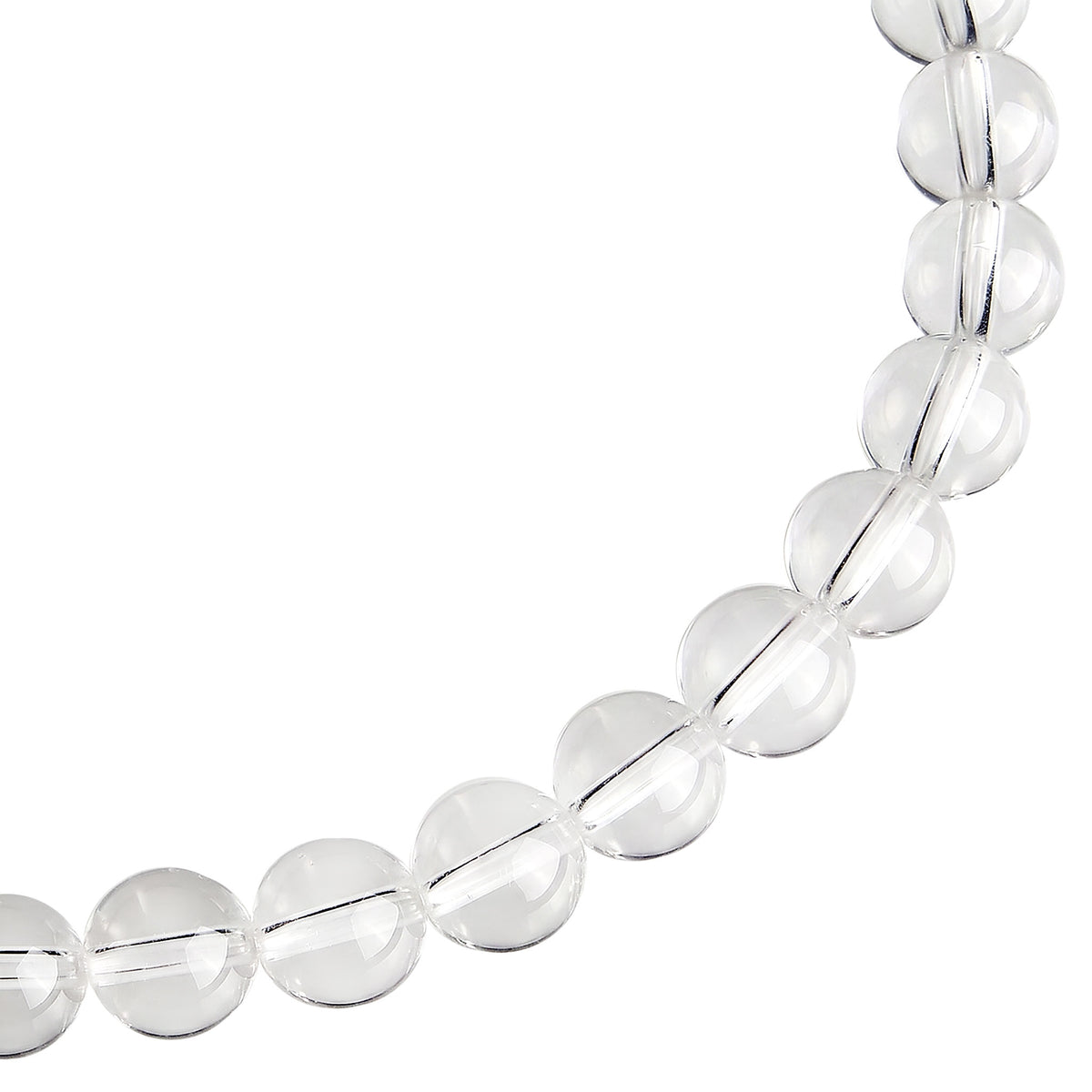 Round Bead Bracelet 925 Silver Rock Crystal