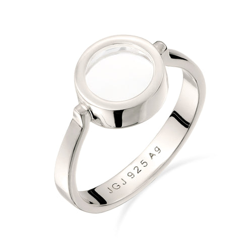 Solitaire Ring 925 Silver Rock Crystal
