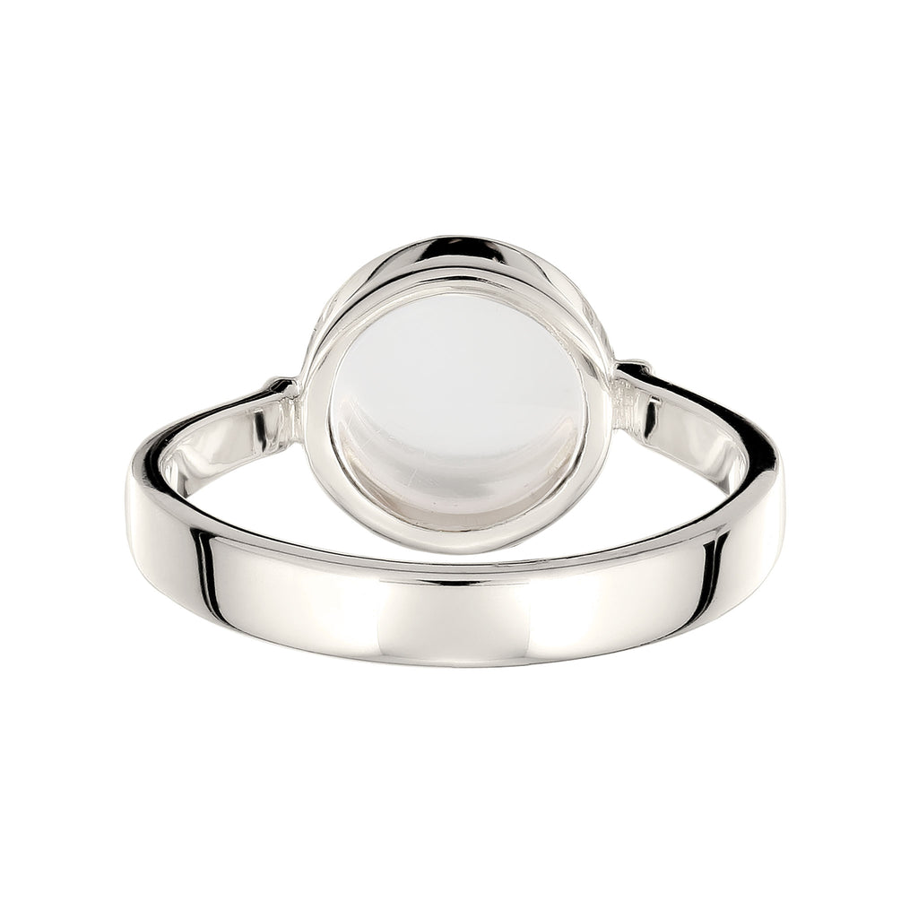 Solitaire Ring 925 Silver Rock Crystal