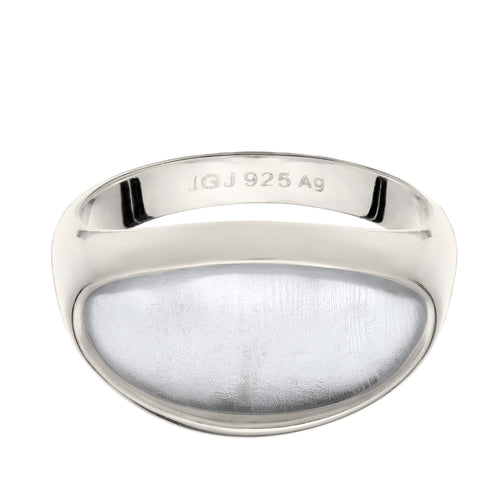 Dome Signet Ring 925 Silver Clear Resin