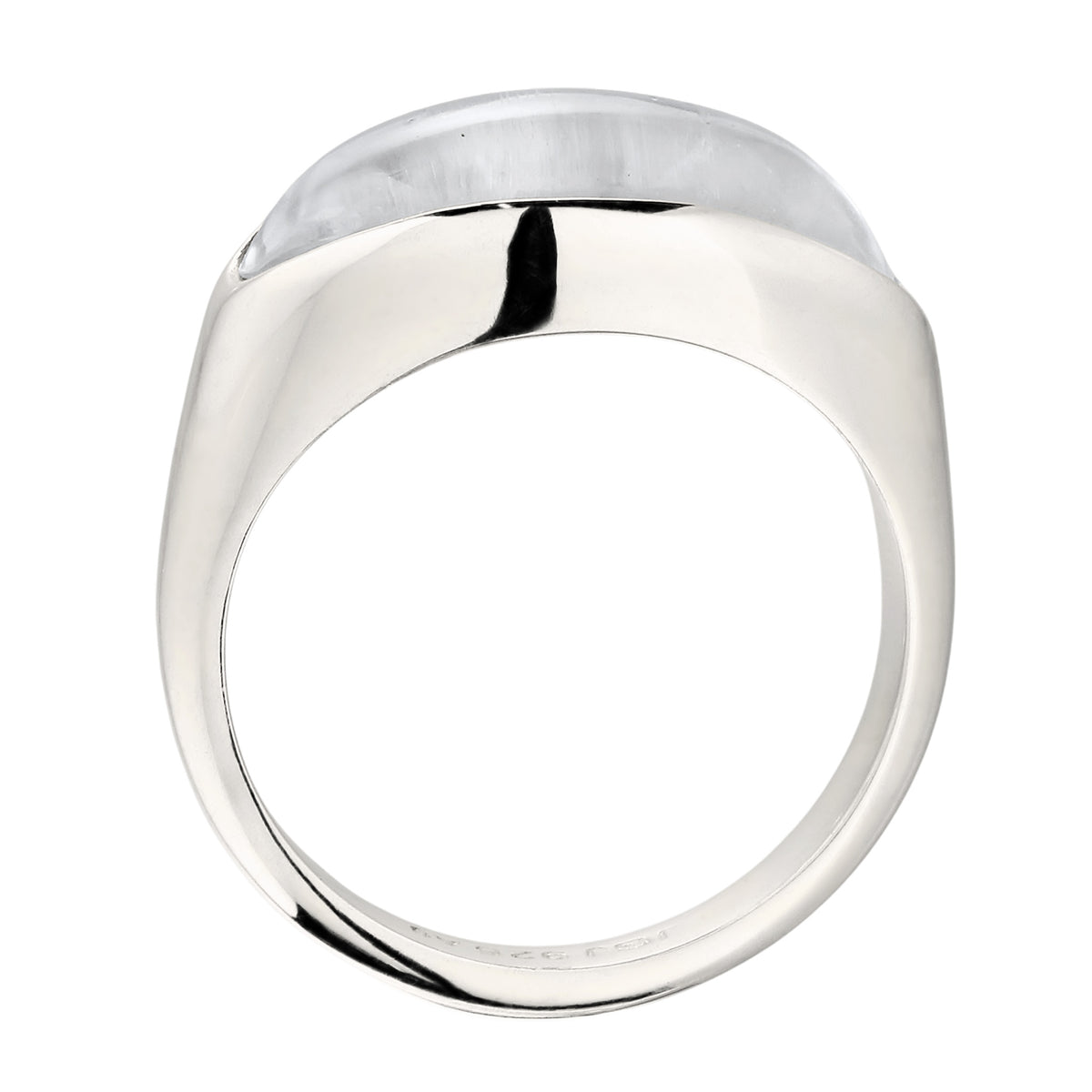 Dome Signet Ring 925 Silver Clear Resin