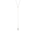 Y Lariat Necklace 925 Silver Rock Crystal