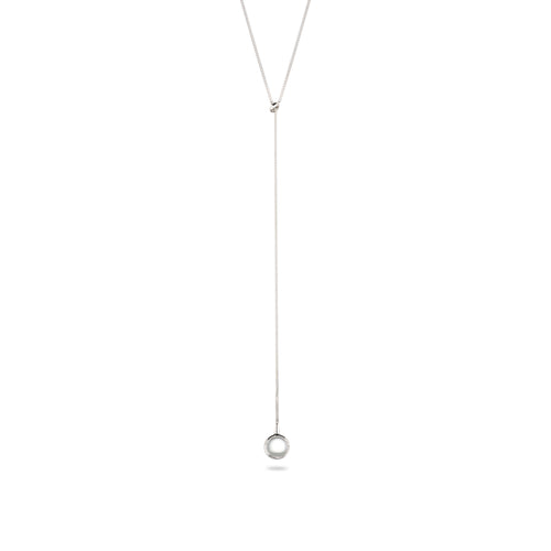 Y Lariat Necklace 925 Silver Rock Crystal