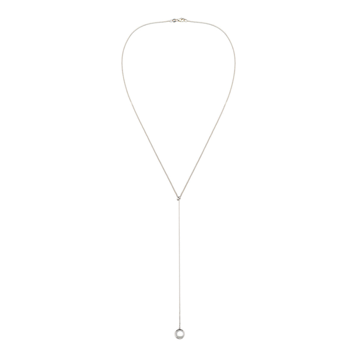 Y Lariat Necklace 925 Silver Rock Crystal