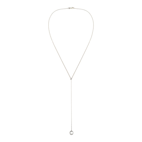 Y Lariat Necklace 925 Silver Rock Crystal