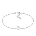 Solitaire Chain Bracelet 925 Silver Rock Crystal