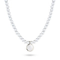 Beaded Disc Pendant Necklace 925 Silver Rock Crystal