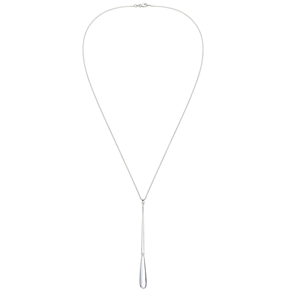 Teardrop Y Necklace 925 Silver Clear Resin