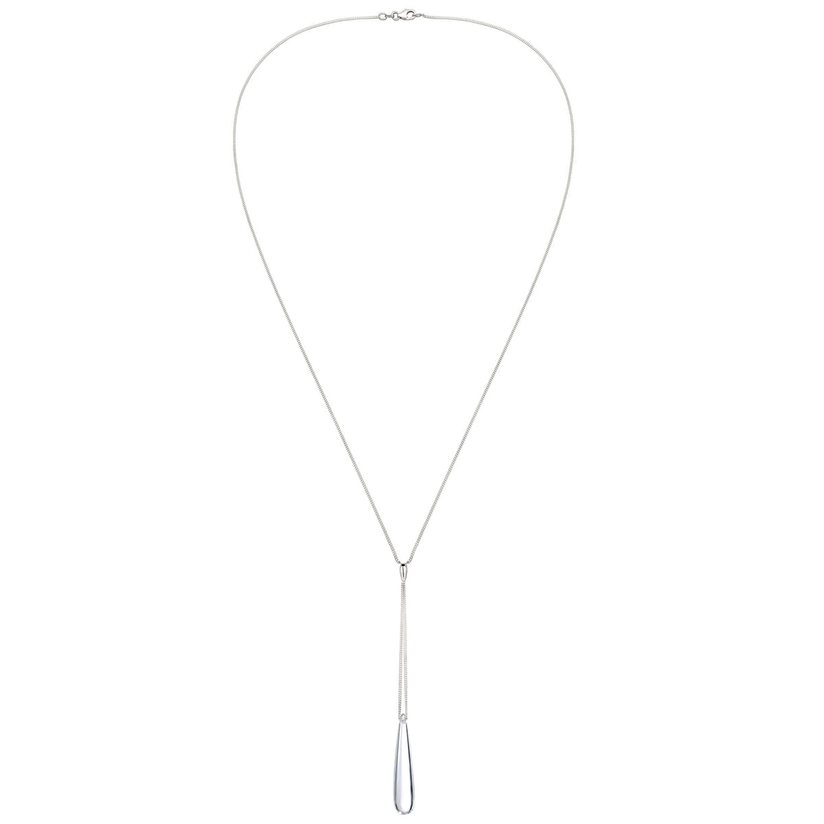 Teardrop Y Necklace 925 Silver Clear Resin