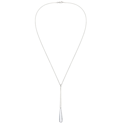 Teardrop Y Necklace 925 Silver Clear Resin