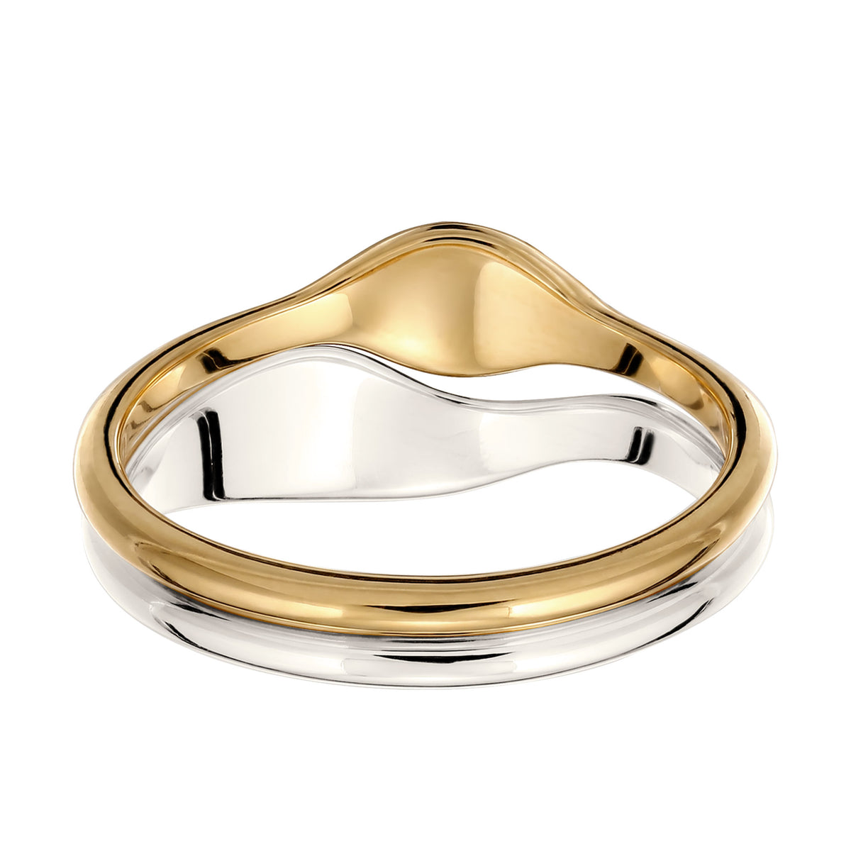 Organic Wave Ring Set 925 Silver Bicolor