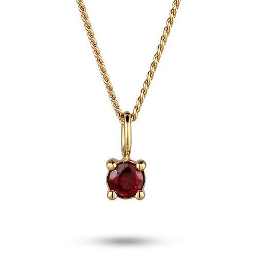 Solitaire Choker Necklace 925 Silver Gold Plated Garnet