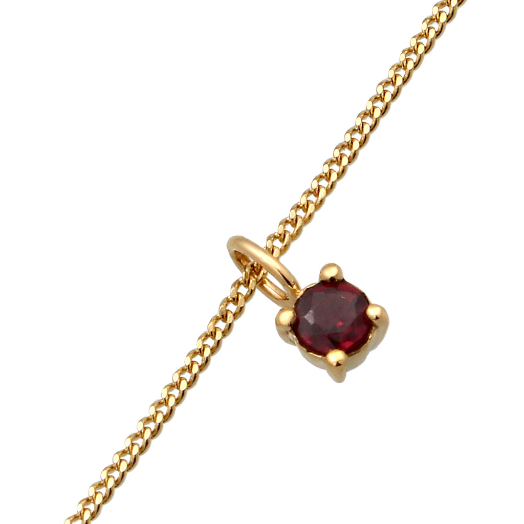 Solitaire Choker Necklace 925 Silver Gold Plated Garnet